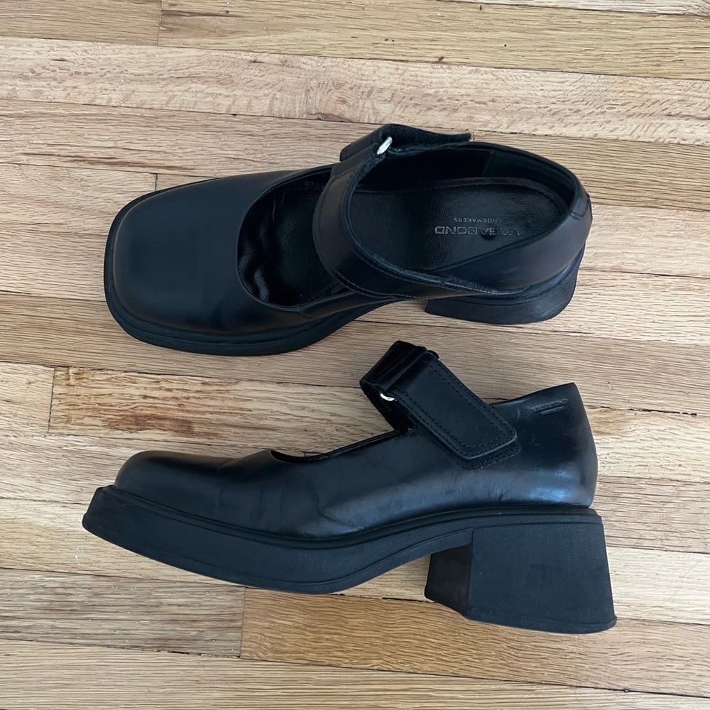 Vagabond Black Platform Mary Jane Heels
